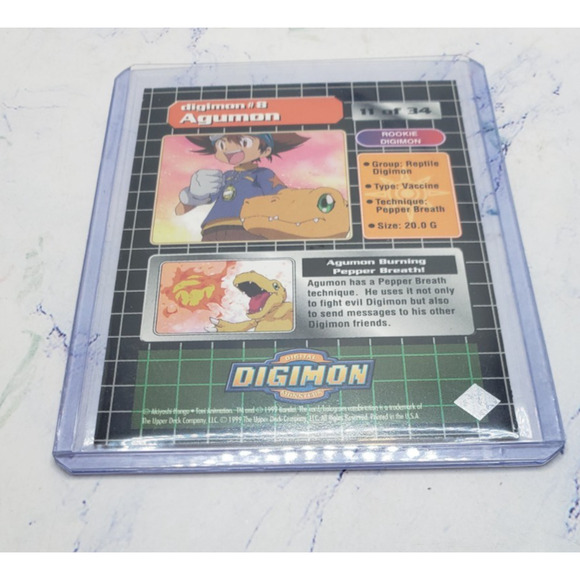 Digimon Agumon Silver Foil Rookie Digimon #8 - Picture 4 of 4
